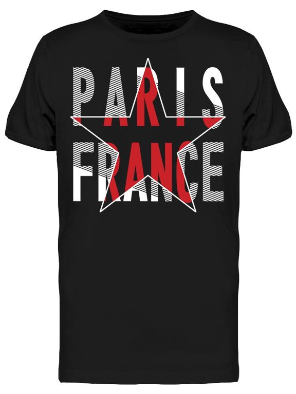Paris France Typography T-Shirt Men -Image by Shutterstock, Male Medium