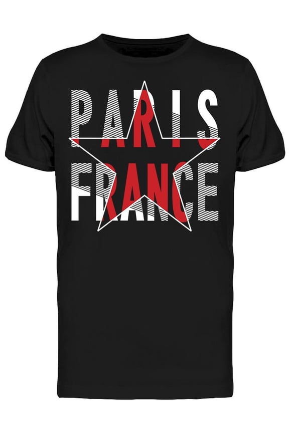 Paris France Typography T-Shirt Men -Image by Shutterstock, Male Medium