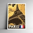 thumbnail image 1 of Paris France Vintage Travel Poster / Postcard WPA Style Retro Eiffel Tower Art Print, 1 of 4