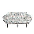 thumbnail image 1 of Paris Futon Couch, Dove Cupcake Eiffel Tower Flowers Falling Leaves Love Grungy Autumn in France Theme, Daybed with Metal Frame Upholstered Sofa for Living Dorm, Loveseat, Multicolor, by Ambesonne, 1 of 4