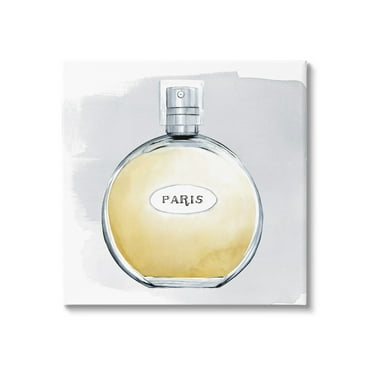 Paris Glam Designer Yellow Perfume Bottle Watercolor Beauty & Fashion Graphic Art Gallery-Wrapped Canvas Print Wall Art