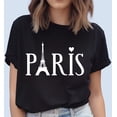 thumbnail image 1 of Paris Graphic Print T-Shirt For Women Casual Short Sleeve Tee 1 Pcs 100% Heavy Cotton - Comfortable Crew Neck, Soft Adorable Tees Tops, 1 of 5