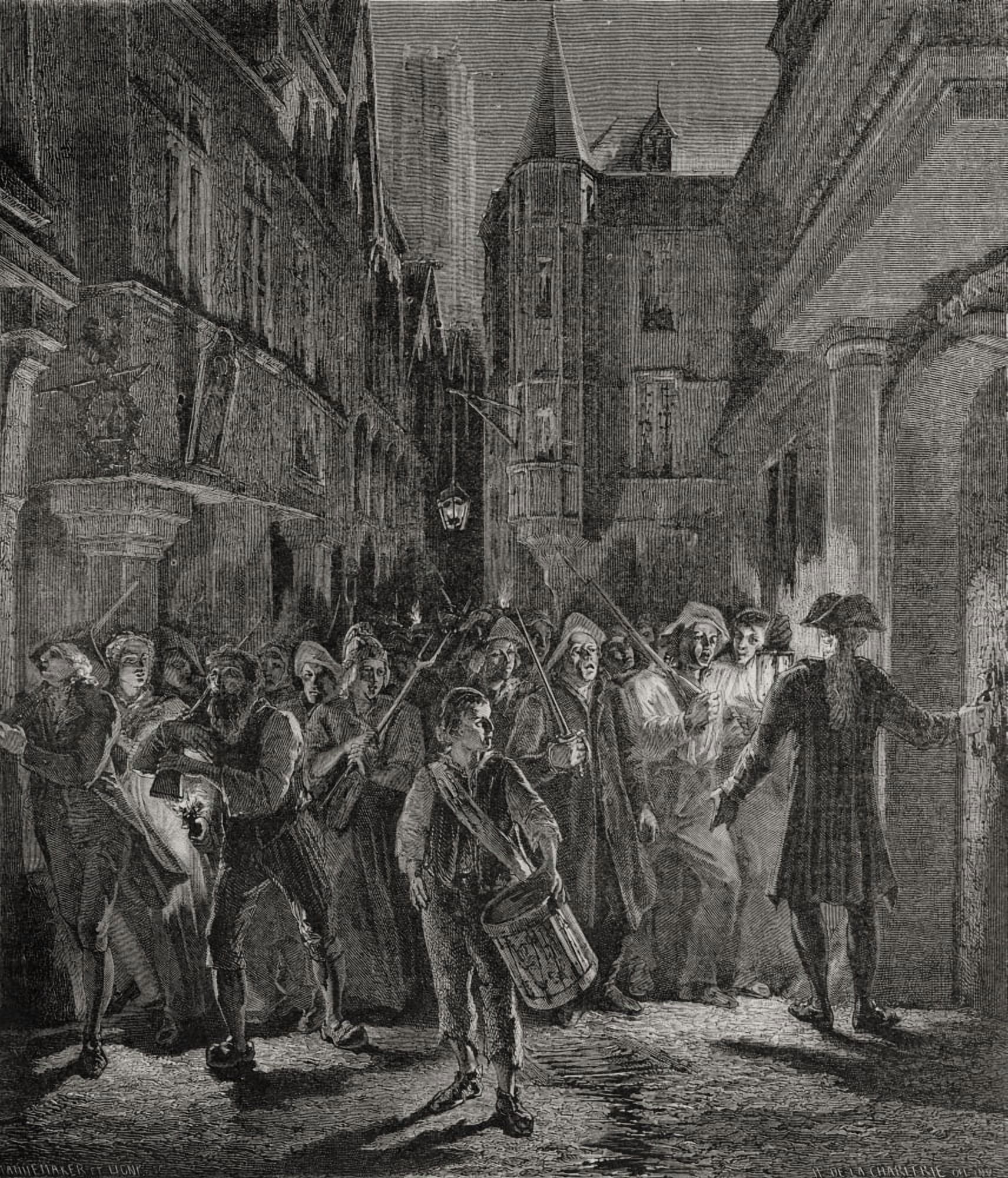 Paris Guarded By The PeopleEngraved By Pannemaker-Ligny After De La Charlerie From Histoire De La Revolution Francaise By Louis Blanc Canvas Art - Ken Welsh Design Pics (14 x 16)
