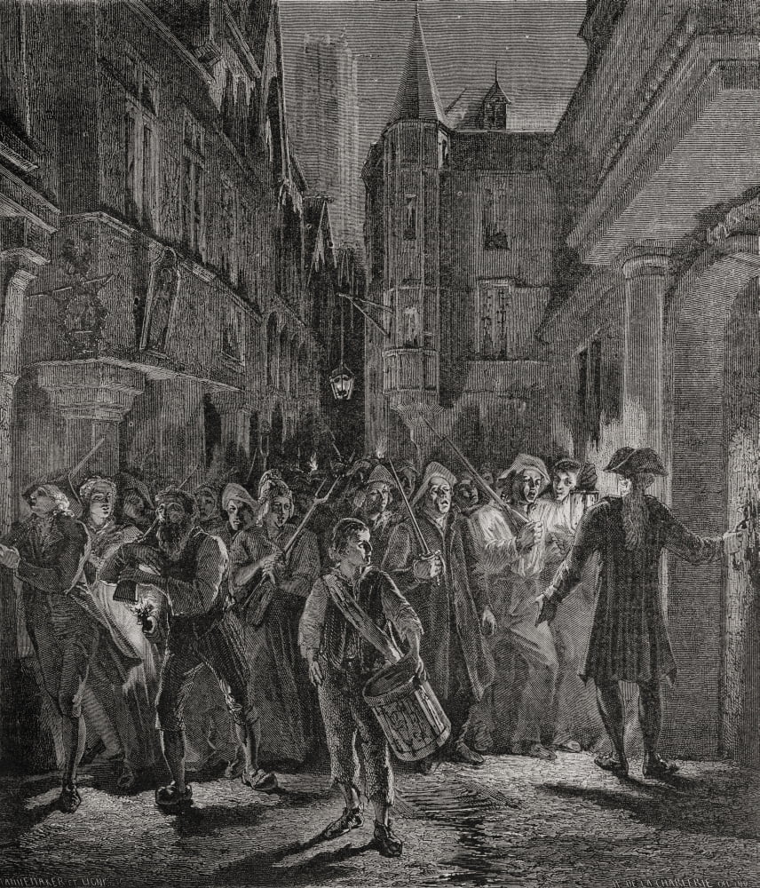 Paris Guarded By The PeopleEngraved By Pannemaker-Ligny After De La Charlerie From Histoire De La Revolution Francaise By Louis Blanc Canvas Art - Ken Welsh Design Pics (28 x 32)