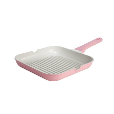 Paris Hilton 11 Inch Ceramic Nonstick Cast Aluminum Grill Pan, Pink