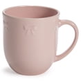 thumbnail image 1 of Paris Hilton London Collection Stoneware Bow Mug, Embossed Bow Detailing, Microwave & Dishwasher Safe, 16-Ounce, Blush Pink, 1 of 10