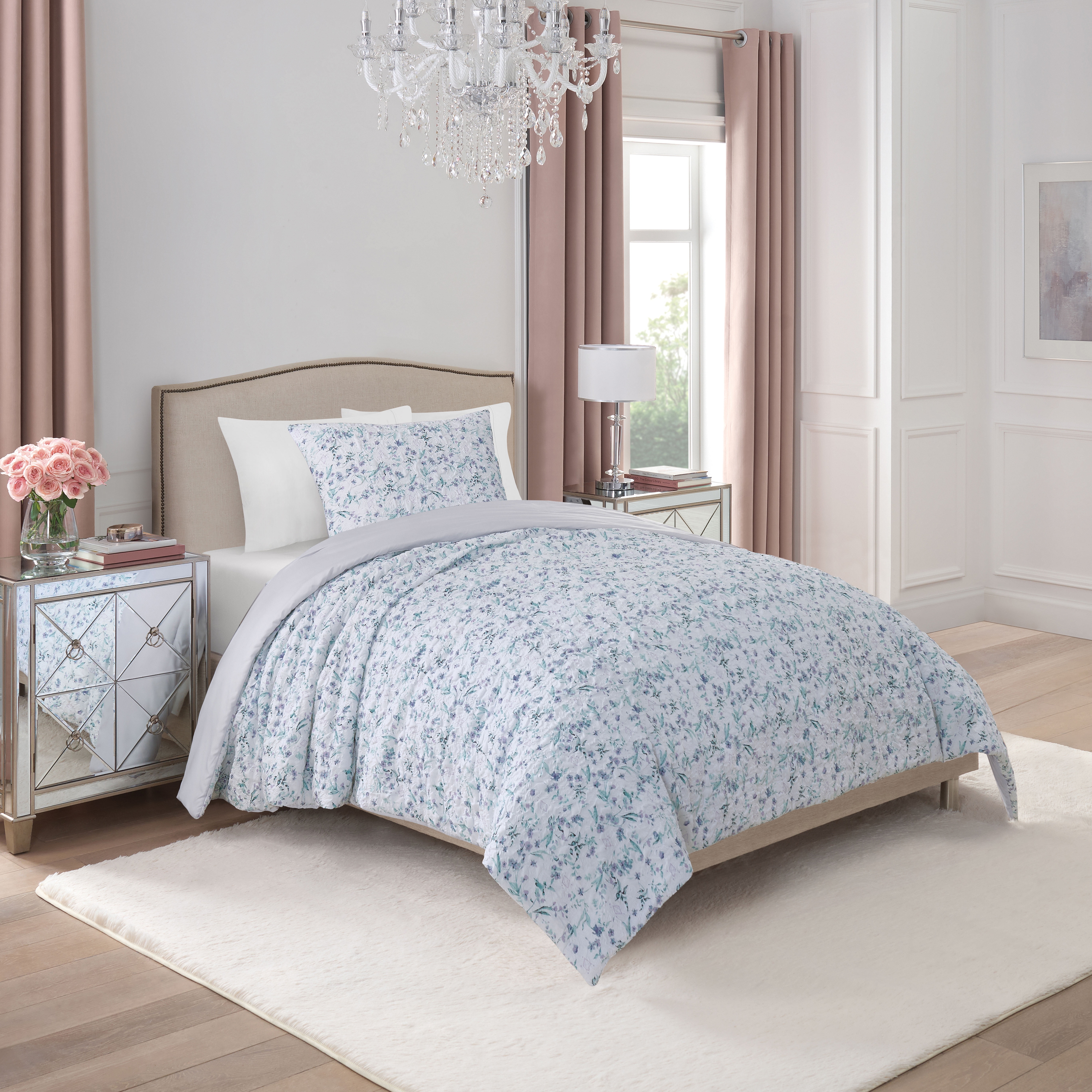 Free Shipping! Paris Hilton Camille Lilac Twin Comforter Set