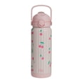 thumbnail image 1 of Paris Hilton 24-Ounce Double Wall Insulated Bottle with 2-in-1 Lid, Folding Carry Handle, and Locking Tab, Cherry Design, Pink, 1 of 4