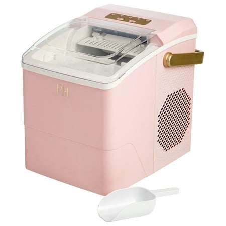Paris Hilton Portable Ice Maker, Compact Countertop Ice Machine with Scoop, 26 lbs/Day, Pink