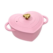 Paris Hilton 2.2-Quart Ceramic Nonstick Cast Aluminum Heart-shaped Dutch Oven with Lid, Oven Safe, Dishwasher Safe, Pink