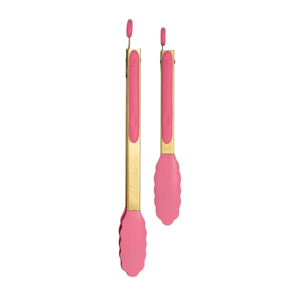 Paris Hilton 2-Piece Silicone Tong Set, Pink