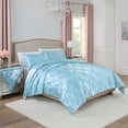 thumbnail image 1 of Paris Hilton 3-Piece Cordelia Satin Blue Comforter Set, Full/Queen, 1 of 11