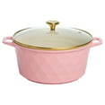 thumbnail image 1 of Paris Hilton 4.6qt Nonstick Cast Aluminum Dutch Oven, Pink, 1 of 8