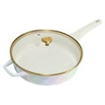thumbnail image 1 of Paris Hilton 4 Quart Ceramic Nonstick Jumbo Cooking Pan Skillet for Sauteing & Frying, White Rainbow Iridescent, 1 of 9