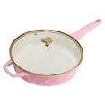 thumbnail image 1 of Paris Hilton 4 Quart Ceramic Nonstick Jumbo Cooking Pan Skillet for Sauteing and Frying, Pink, 1 of 10