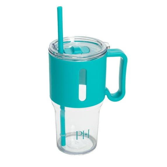 Paris Hilton 40 oz Tumbler, Includes Removable Straw, Easy Carry Handle, Lightweight Design, Teal