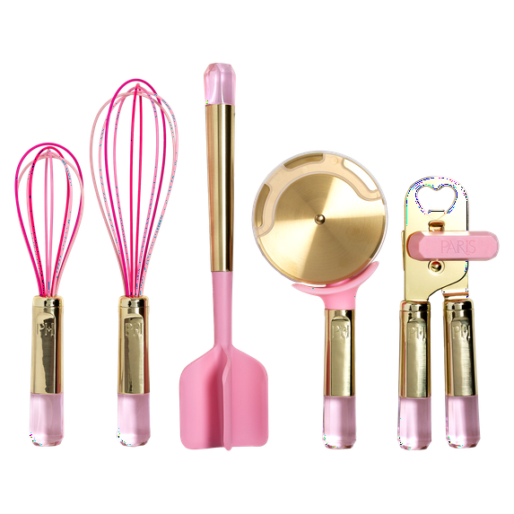 Paris Hilton 5 Piece Gadget Set with Pink Jewel Shaped Handle, Pink