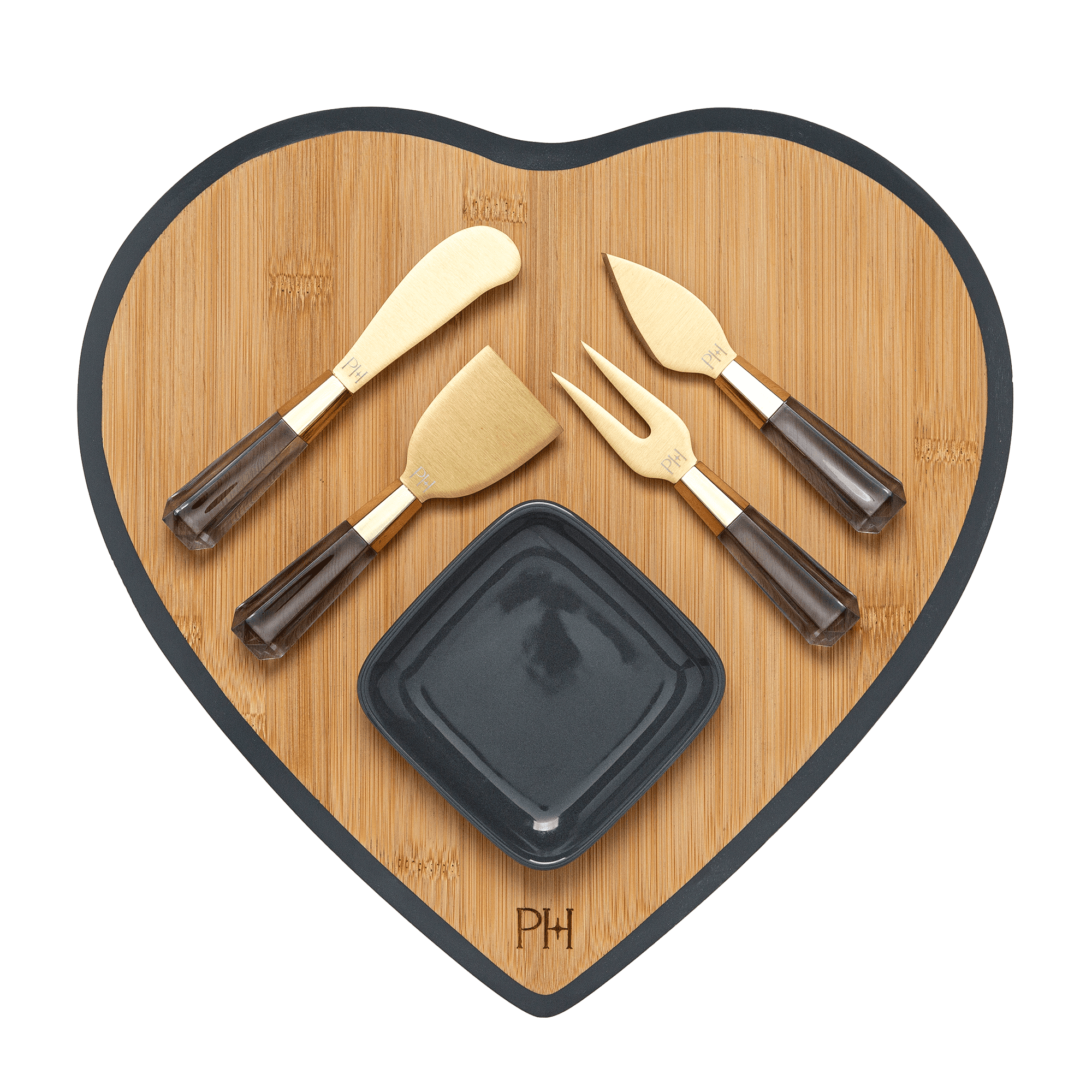 Paris Hilton 7-Piece Bamboo Heart Cutting Board and Stainless