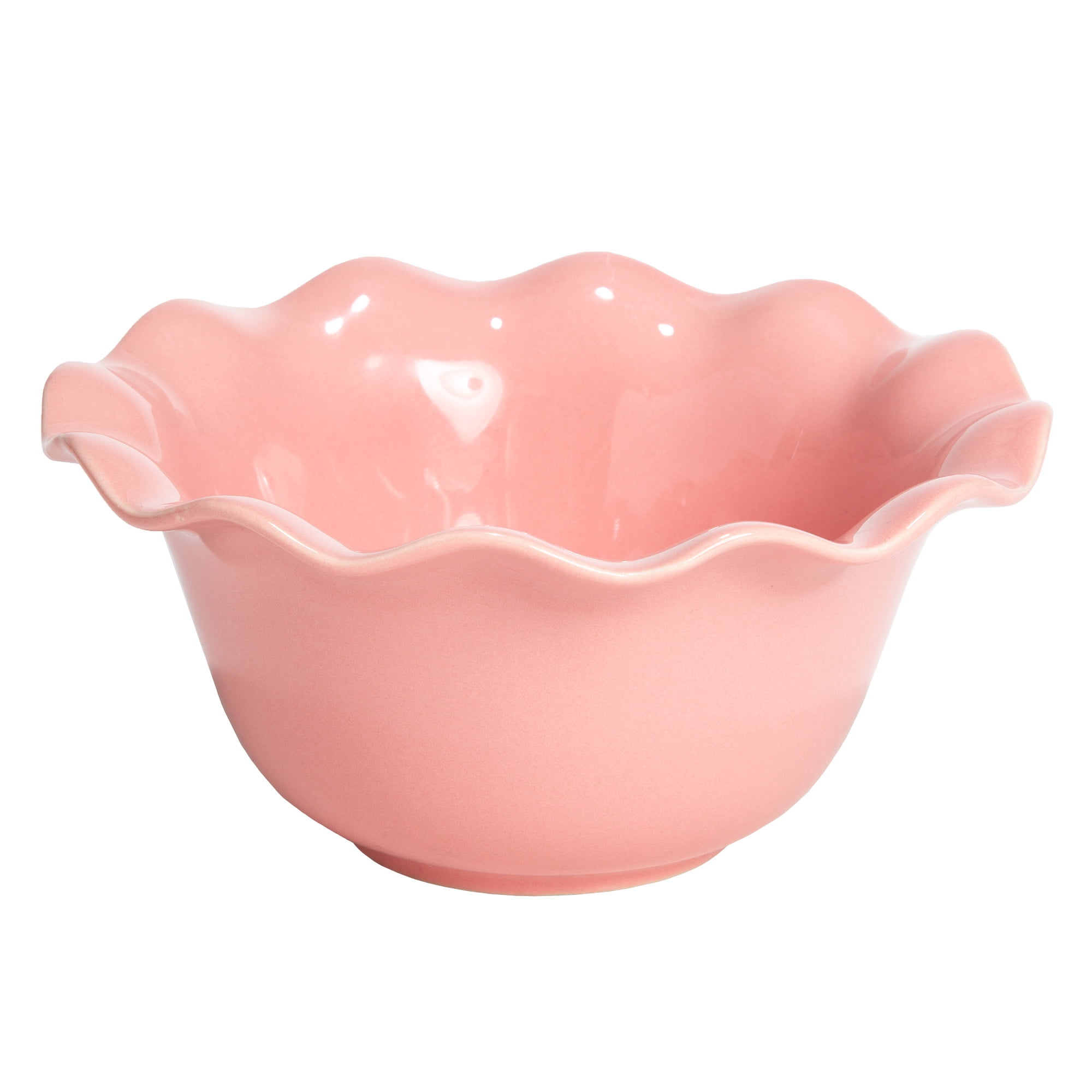 Pink Ruffle Rim Paris Hilton Heiress Collection 6.25-Inch Ceramic Soup Bowl, Cereal ...