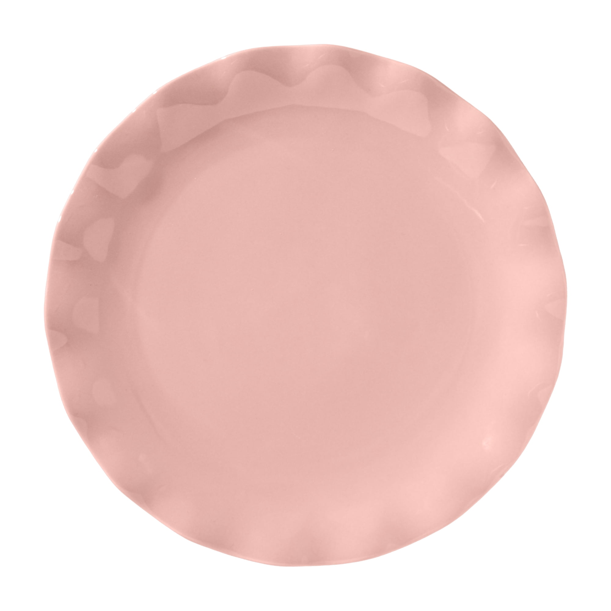 Paris Hilton Heiress Collection Stoneware Salad Plate, Scalloped Ruffle Rim, 8.5-Inch, Rose Pink