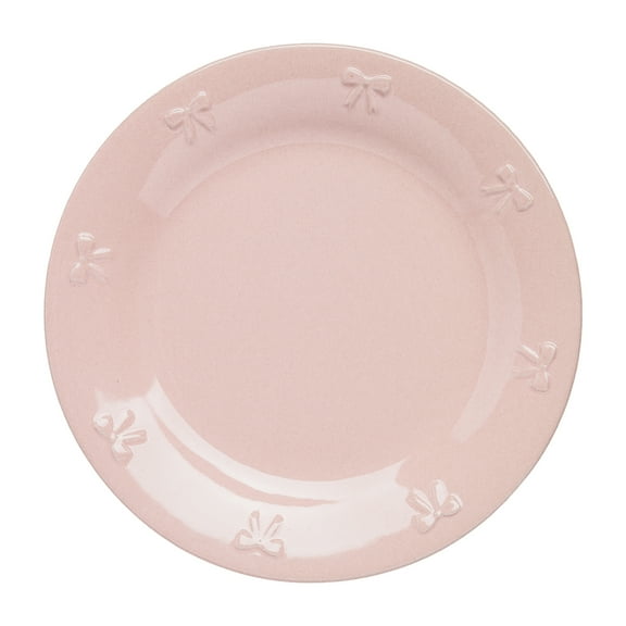 Paris Hilton London Collection Stoneware Salad Plate, Embossed Bow Detailing, 8.5-inch, Blush Pink