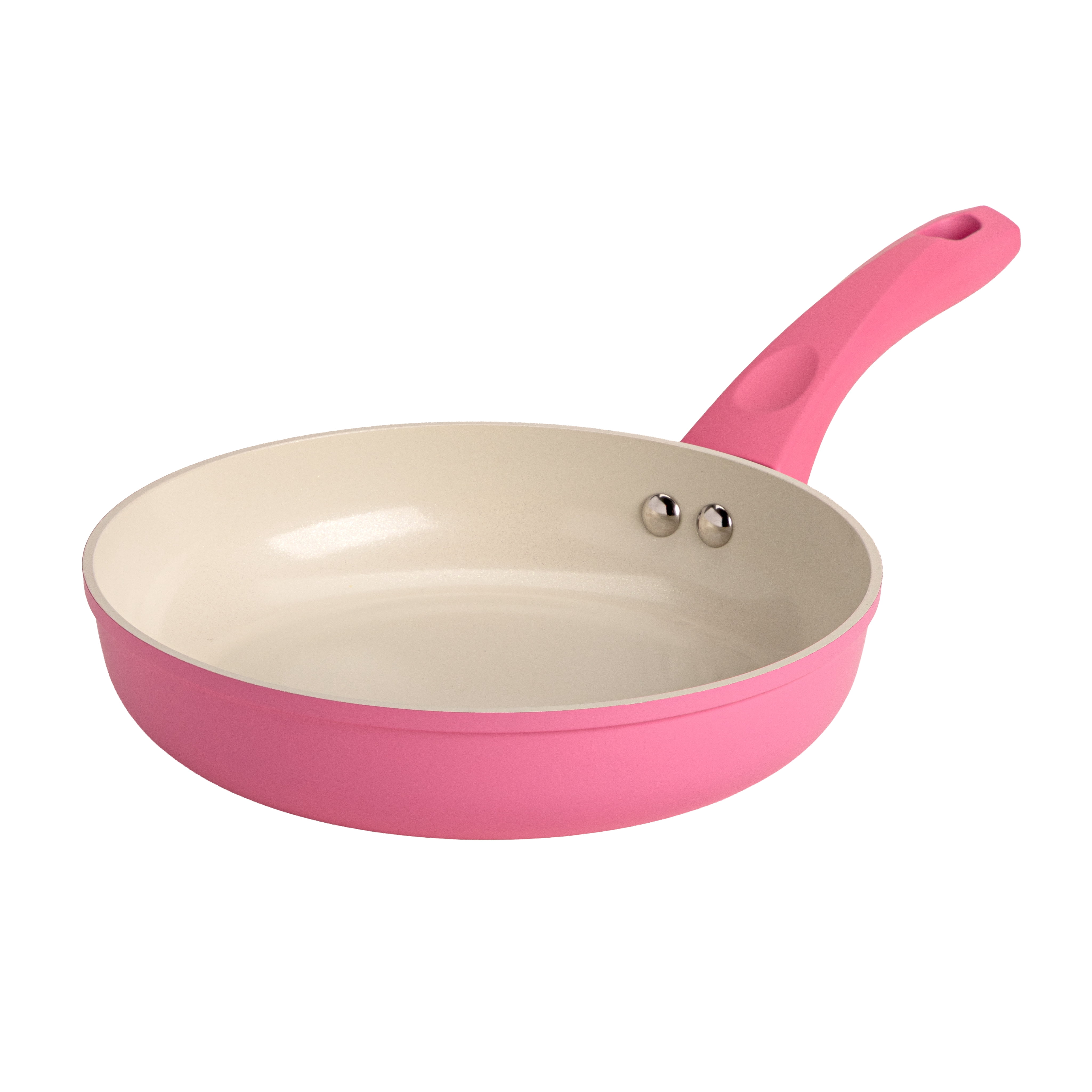 Paris Hilton 8-Inch Ceramic Nonstick Fry Pan, Cast Aluminum, Clean Ceramic Nonstick Coating, Dishwasher Safe, Pink