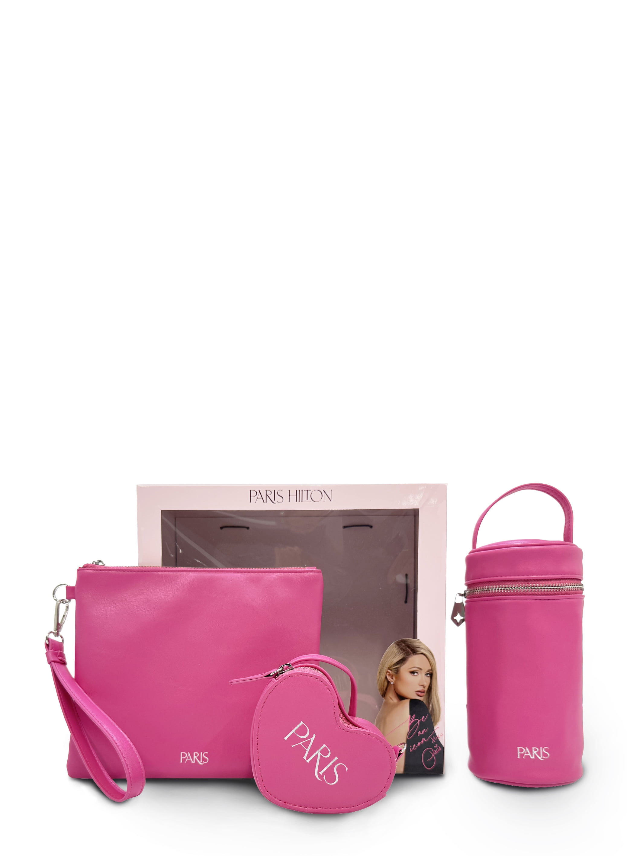 Paris Hilton Pink Chic Accessory Bundle – Iconic Hardware, Changing Clutch, Bottle Bag & Paci-Pod for Stylish Moms