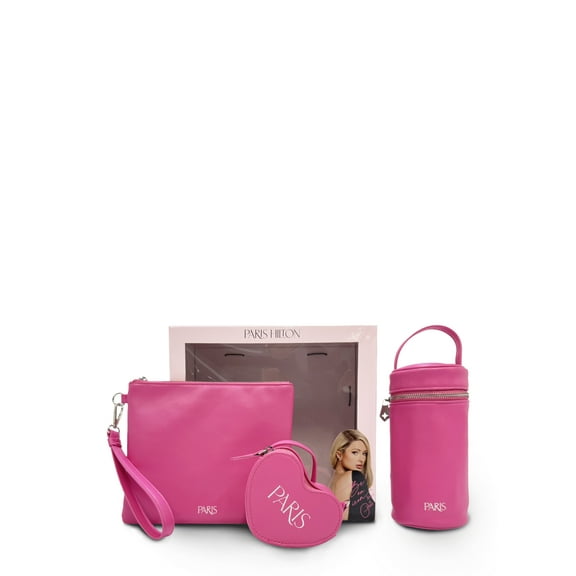 Paris Hilton Pink Chic Accessory Bundle – Iconic Hardware, Changing Clutch, Bottle Bag & Paci-Pod for Stylish Moms