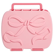Paris Hilton Bento-Style Lunch Box, 4 Compartments, Built-In Phone Stand, Removable Tray, Bow Design Lid, Pink