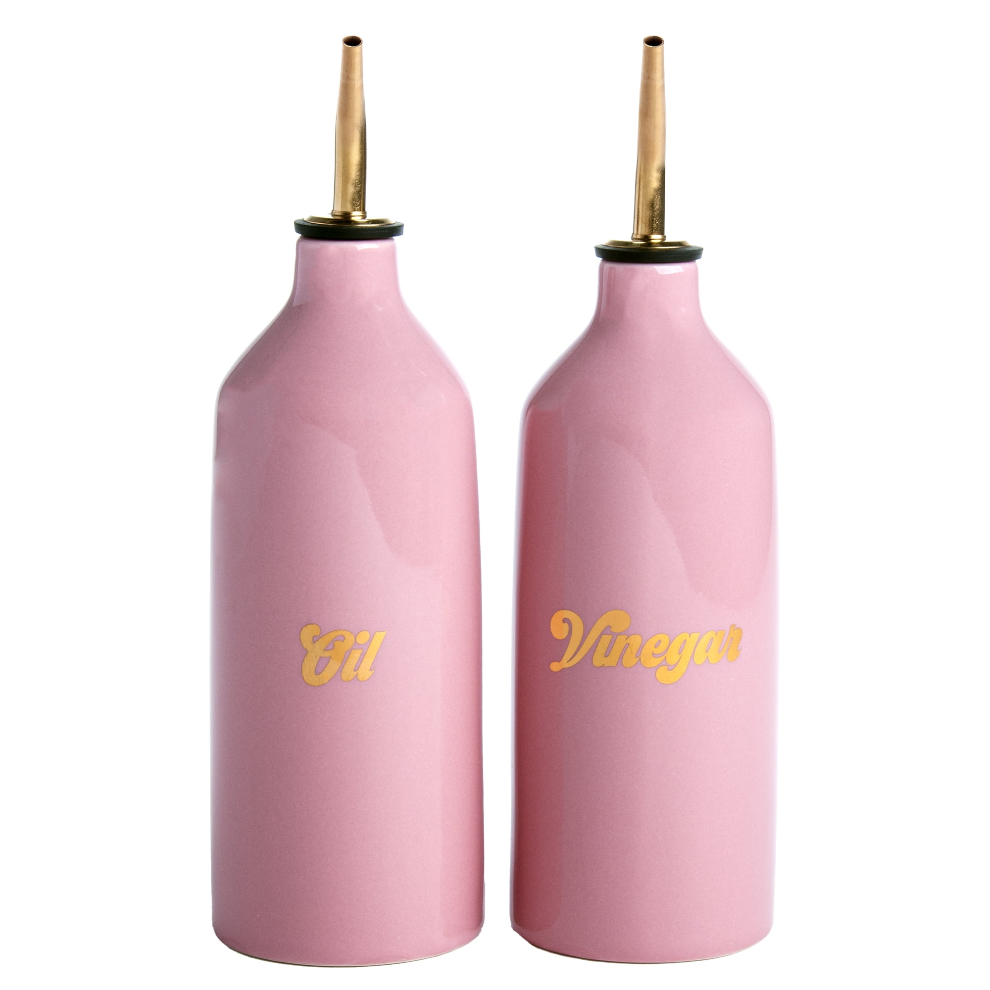 Paris Hilton Ceramic Oil and Vinegar Cruet Set, Drip-Free Spouts