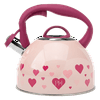 Paris Hilton Dazzling Stovetop Kettle with  Decal, Stainless Steel Pink, 9.46x8.2x8.66 inches