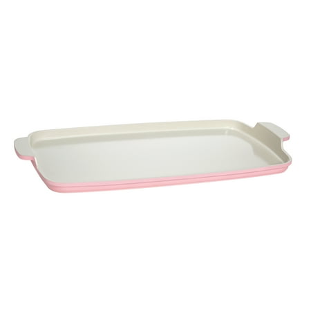Paris Hilton Double Burner Griddle Pan for Stovetop, 17.8" x 10.5", Clean Ceramic™ Nonstick Coating, Pink