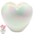 thumbnail image 1 of Paris Hilton Heart-Shaped Utensil Crock, Multipurpose Utensil Holder, Fits Up to 18 Kitchen Gadgets, Decorative Vase, White Rainbow Iridescent, 1 of 6