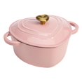Paris Hilton Enameled Cast Iron Dutch Oven HeartShaped Pot with Lid