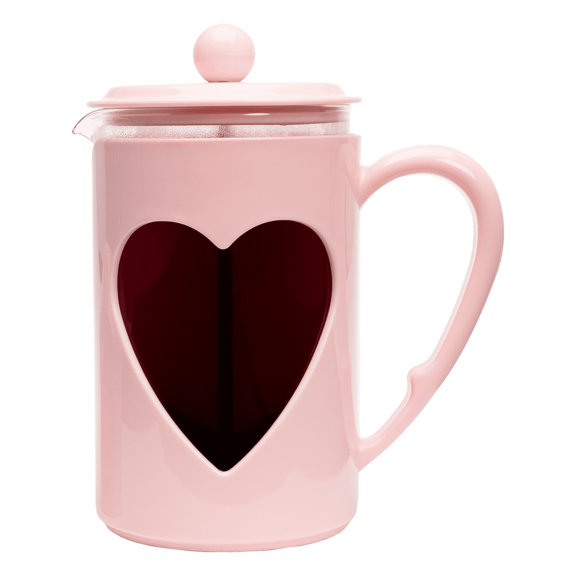Paris Hilton Hearts 16oz Ceramic Coffee Mug and Electric Milk Frother Set - Battery Powered, 2-Pieces, Pink