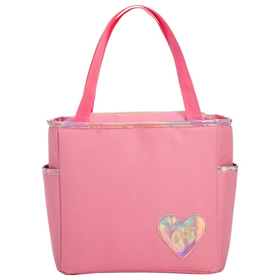 Paris Hilton Insulated Lunch Bag, Easy Clean Lining, 12" x 10" x 5", Pink