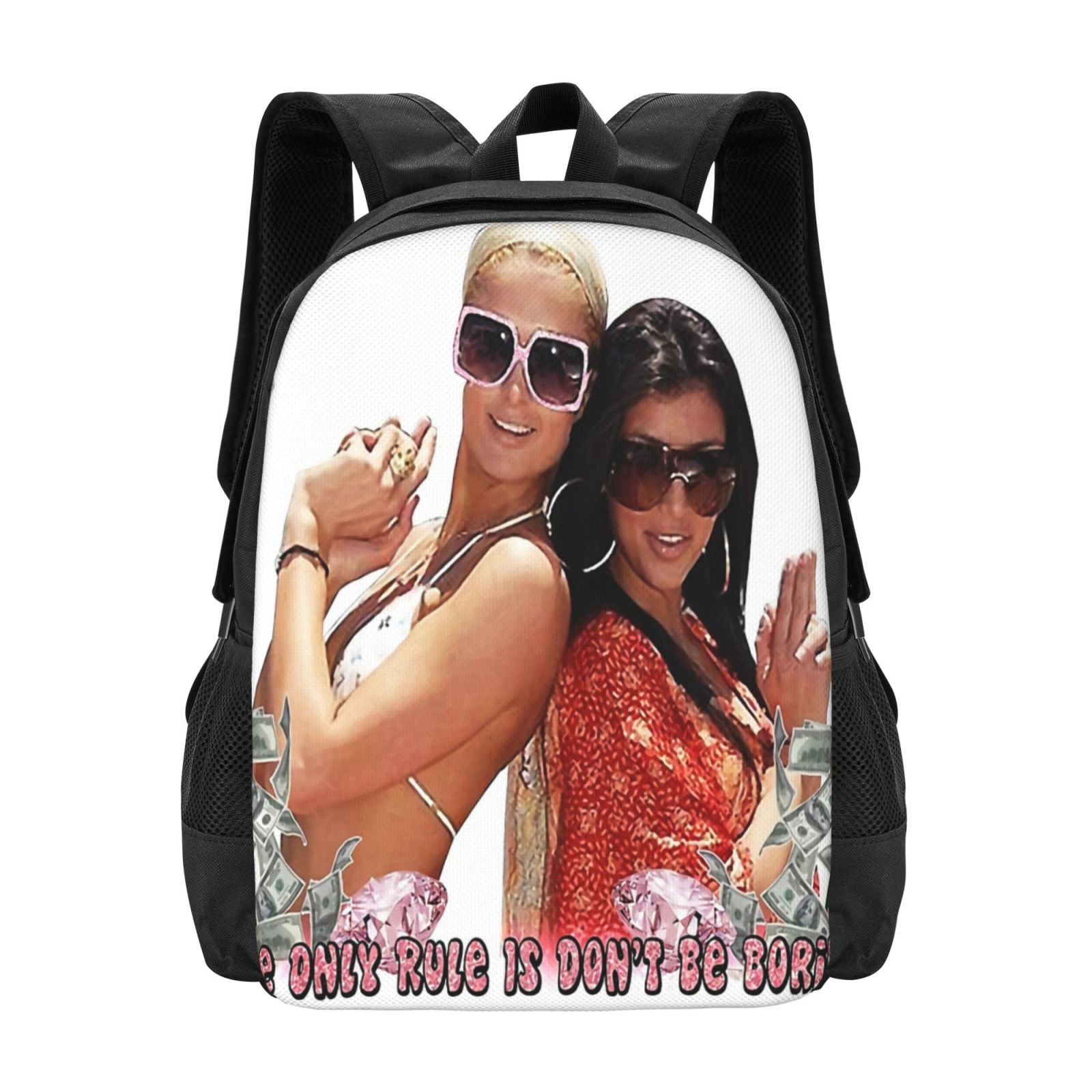 PIDUWAI Paris Hilton & Kim Kardashian Backpack Fashion Travel Backpack Laptop Backpack 16 Inch Simple And Large Capacity