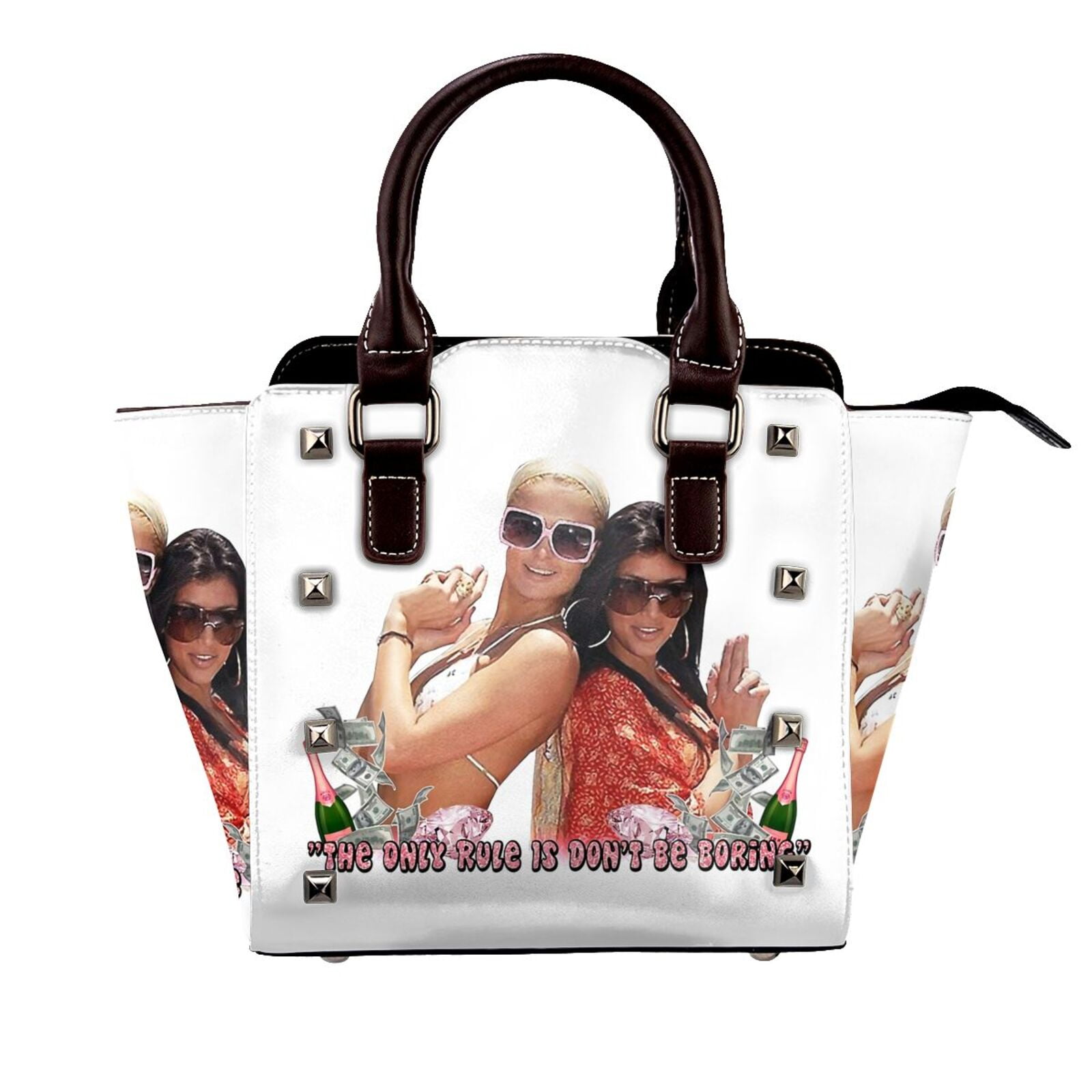 PIDUWAI Paris Hilton & Kim Kardashian Handbag Leather Rivet Shoulder Bag Luxury Fashion Shopping Tote Bag Shouldbag For Women