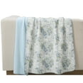 thumbnail image 1 of Paris Hilton Luxe Plush Oversized Reversible Blue Floral Coquette Throw, for Adults and Teens, 1 of 7
