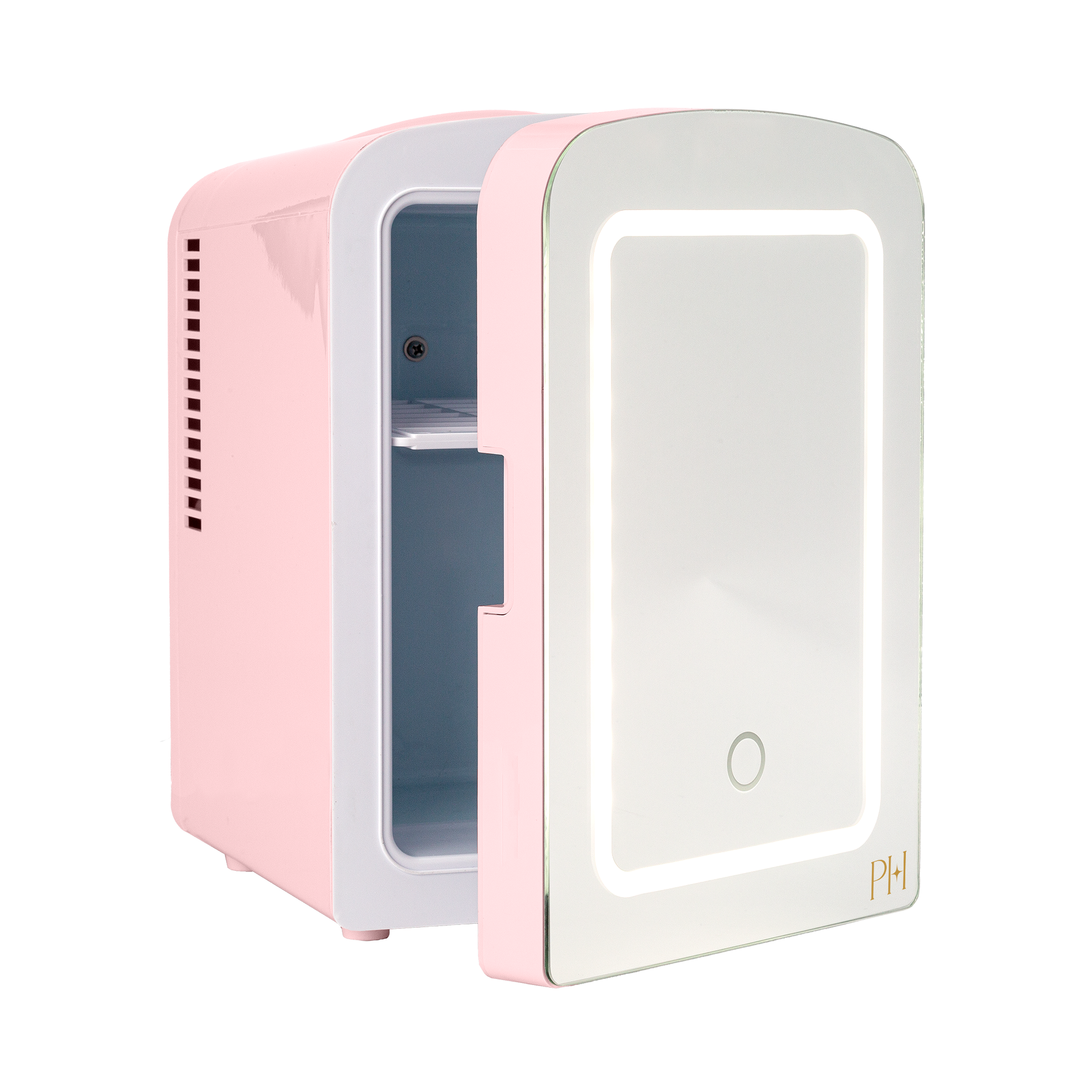 Paris Hilton Mini Refrigerator and Personal Beauty Fridge, Mirrored Door with Light, 4 Liter, Pink - image 1 of 9