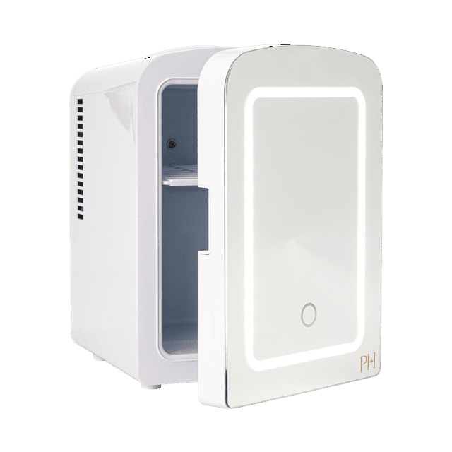 Paris Hilton Mini Refrigerator and Personal Beauty Fridge, Mirrored Door with Light, 4Liter