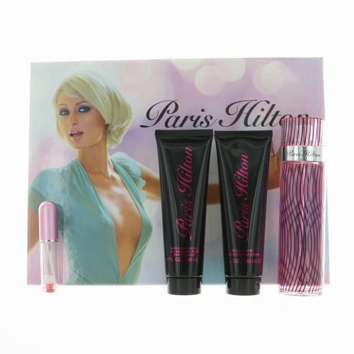 Paris Hilton Paris Hilton 4 Pc Gift Set - 3.4oz EDP Spray, 3oz Body Lotion, 3oz Bath and Shower Gel, Travel Refillable Bottle