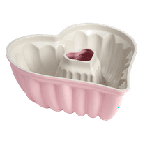 Paris Hilton Premium Nonstick Heart Shaped Fluted Pan, Dishwasher Safe, 9.5-inch, Pink