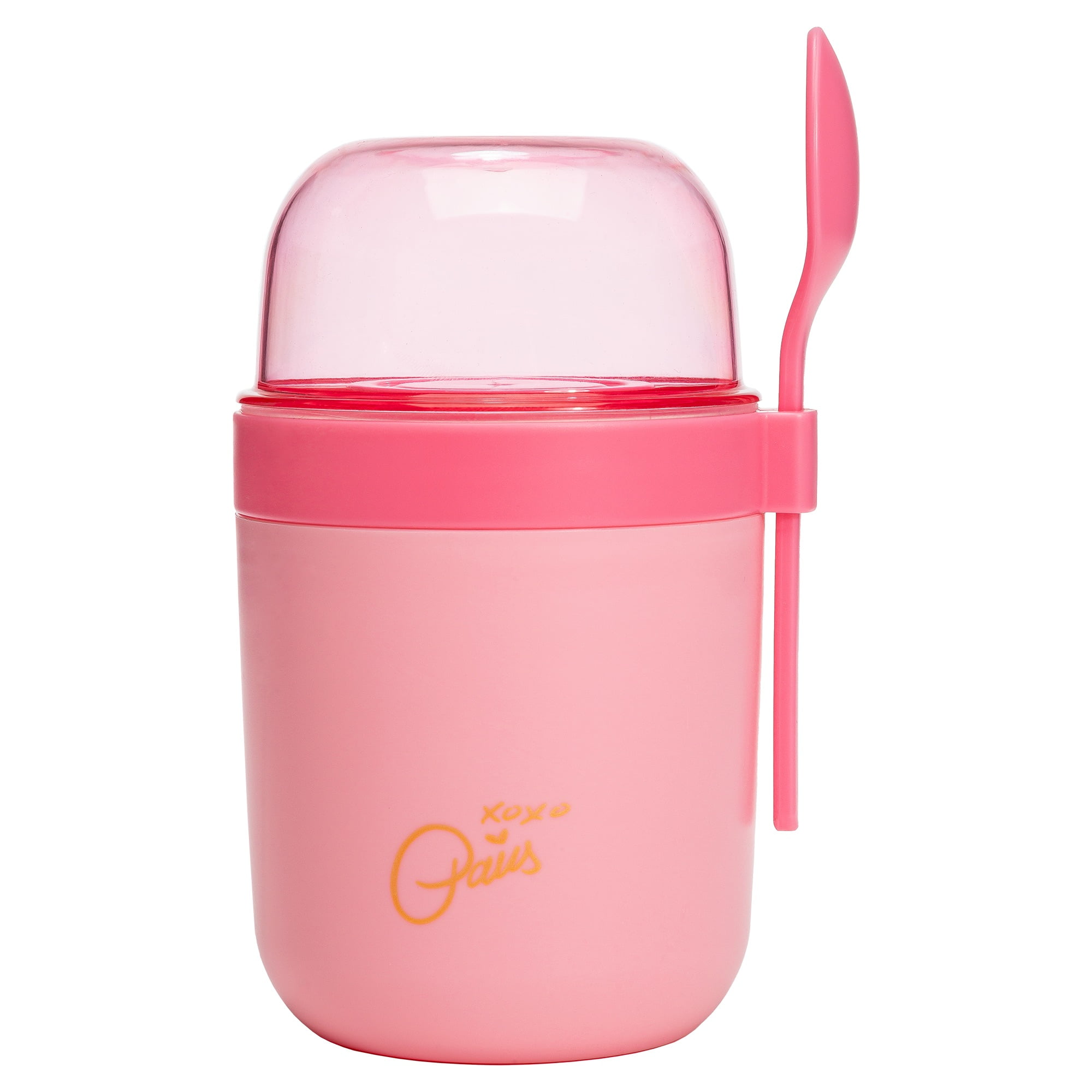 Paris Hilton Snack Cup with Spoon, Snacks On-The-Go, Pink