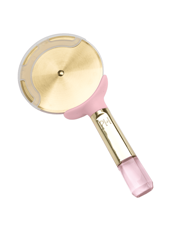 Paris Hilton Stainless Steel Pizza Cutter with Pink Jewel Shaped Handle, Oversized 4" Blade, Finger Guard, Pink