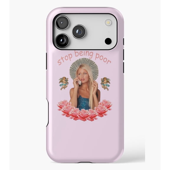 Paris Hilton 'Stop Being Poor' M2811, Protective Case for iPhone 17 16 15 14 13 12 11 Pro Max – Modern Unisex Style