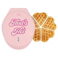 thumbnail image 1 of Paris Hilton That's Hot Heart Waffle Maker, Nonstick 6" Plates, Pink, 1 of 9