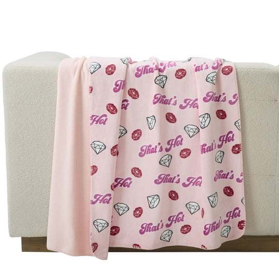 Paris Hilton That's Hot Luxe Plush Oversized Reversible Pink Throw, for Adults and Teens