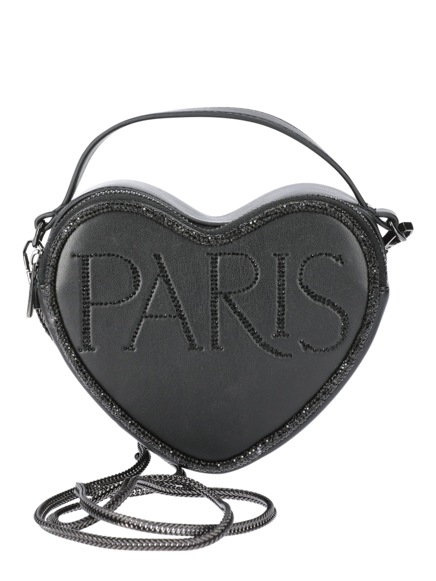 Paris Hilton Women's Amour Chain Shoulder Bag, Black Rhinestone ...