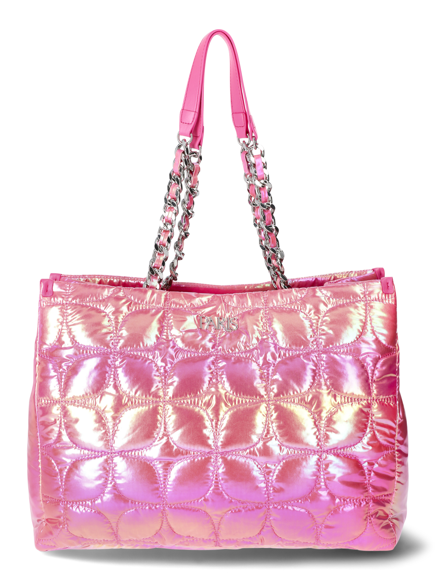 Paris Hilton Women's Carson Quilted Nylon Triple Compartment Tote, Baby